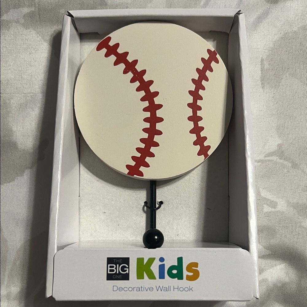 The Big One Kids Baseball Wall Hook - Red and White